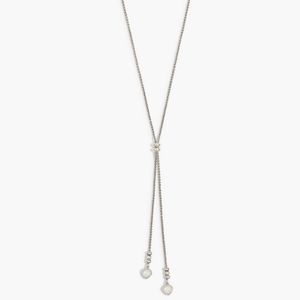 Lucky Brand Silver Pearl Lariat Necklace
